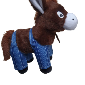 Peluche Baudet du Poitou en Culotte BLEUE