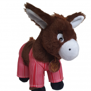 Peluche Baudet du Poitou en Culotte ROUGE